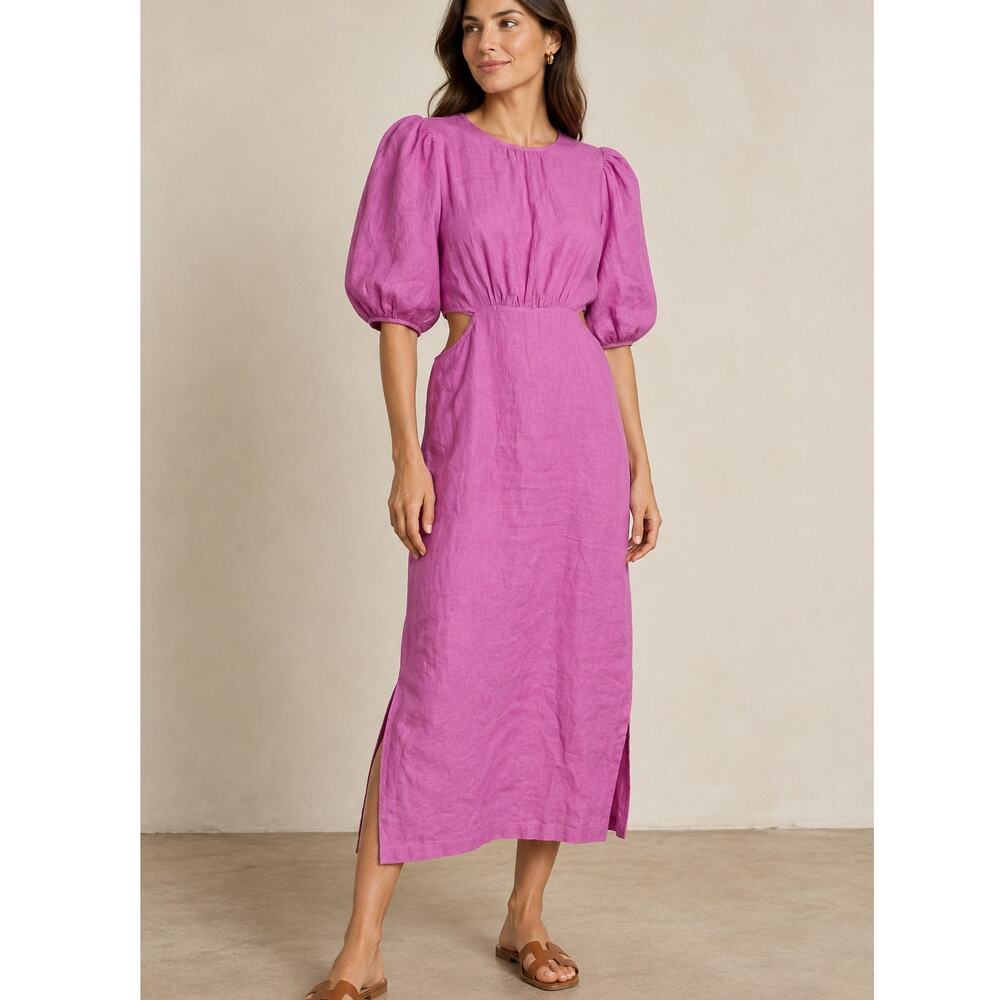 Lanhtropy Los Linen Dress in Petunia Pink Women’s Sz. XS